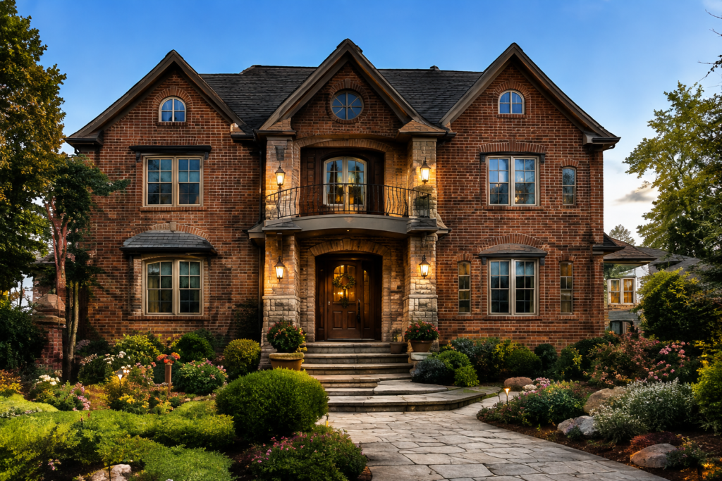 Brick masonry residential project by Harmer Brick & Stone in the Kalamazoo MI area